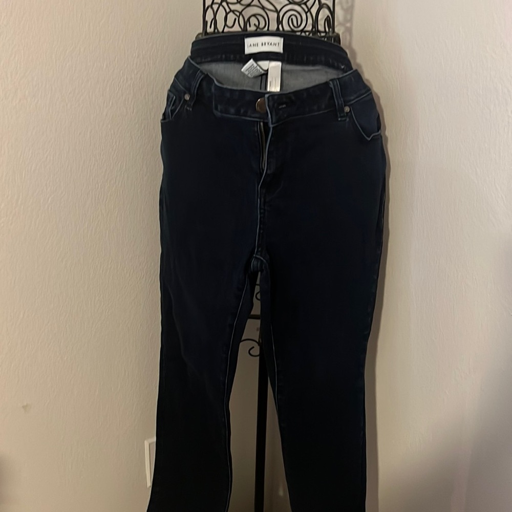 Lane Bryant low rise skinny dark wash jean
